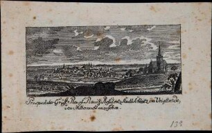 Prospekt der Gräfl. Reuss. Plauische Residenzstadt Schleitz im Voigtlande, von Mitternacht anzusehen
