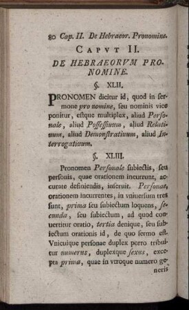 Caput II. De hebraeorum pronomine.