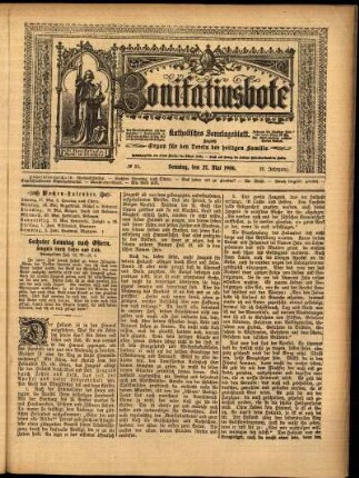 Erste Ausgabe vom Sonntag, den 27. Mai 1906.