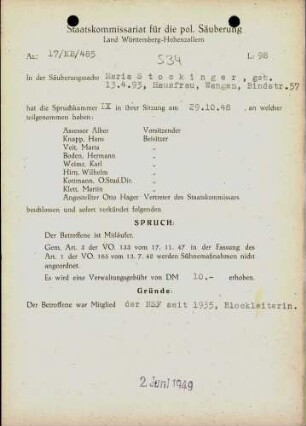 Stockinger, Maria