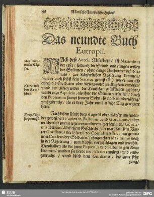 Das neundte Buch Eutropii