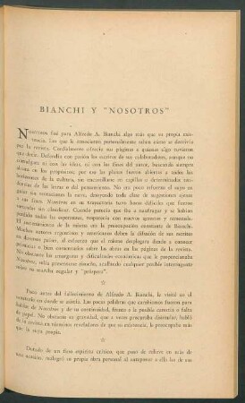 Bianchi y "Nosotros"