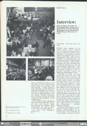 Kann man Kultur planen? (Interview) : Kulturhäuser