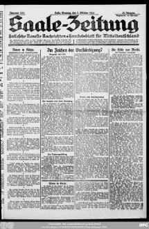 Saale-Zeitung : allgemeine Zeitung für Mitteldeutschland ; Hallesche neueste Nachrichten