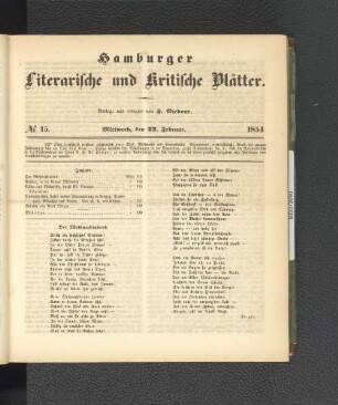 No. 15. 22. Februar 1854