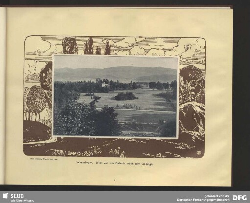 Warmbrunn. Blick von der Galerie nach dem Gebirge