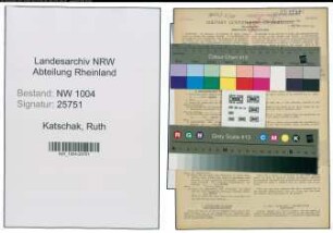 Entnazifizierung Ruth Katschak , geb. 26.08.1909 (Saeuglingsschwester)