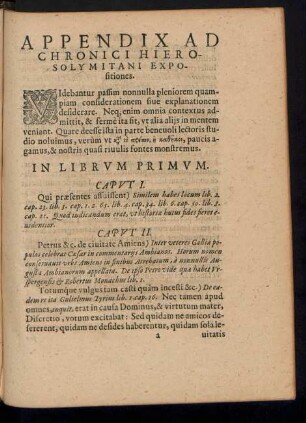 Appendix Ad Chronici Hierosolymitani Expositiones.