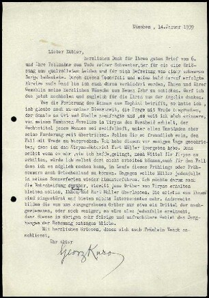 G. Karo an K. Kübler