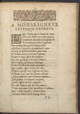 A Monseigneur L'Evesque D'Evreux.