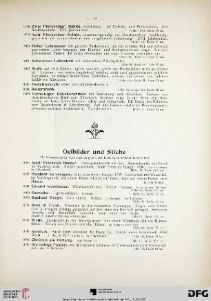 Oelbilder und Stiche (Nr. 1086-1114)