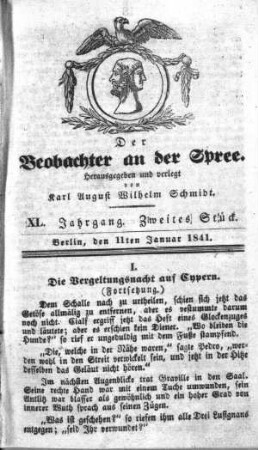 2. Stueck, 11. Januar 1841
