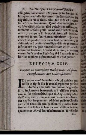 Effugium XXIV. Ducitur ex conversione Barbarorum ad fidem Protestantium aut Calvinistarum