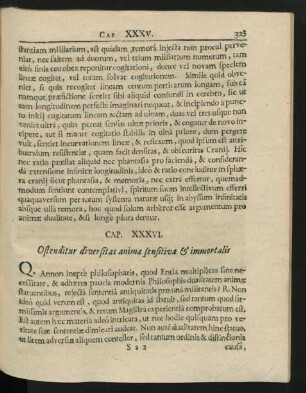 Cap. XXXVI. Ostenditur diversitas animae sensitivae & immortalis.