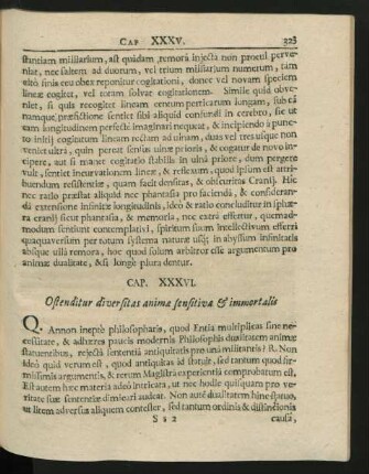 Cap. XXXVI. Ostenditur diversitas animae sensitivae & immortalis.