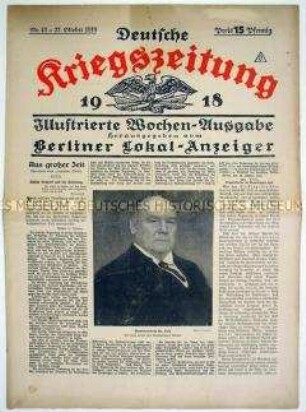 Illustrierte Wochen-Ausgabe des "Berliner Lokal-Anzeiger" mit Bildberichten von verschiedenen Kriegsschauplätzen