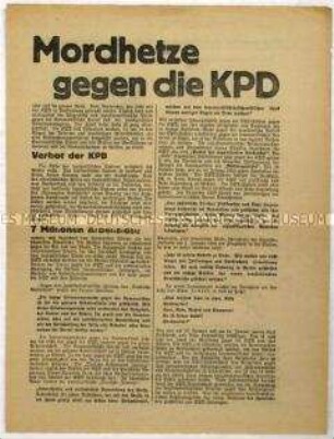 Flugblatt der KPD gegen die SPD