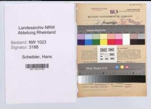 Entnazifizierung Hans Scheibler , geb. 03.01.1906 (Angest.)