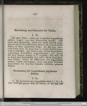 Einrichtung und Gebrauch der Tafeln