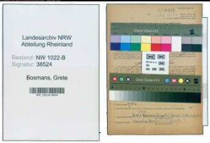 Entnazifizierung Grete Bosmans , geb. 19.12.1911 ()
