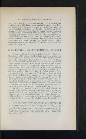 3. Die Inoculation der Menschenblattern (Variolation).