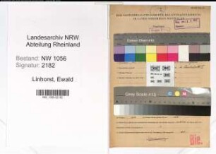 Entnazifizierung Ewald Linhorst , geb. 29.04.1901 (Angestellter)