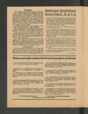 Hamburger Heimstätten=Gemeinschaft, G. m. b. H.