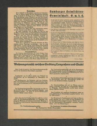 Hamburger Heimstätten=Gemeinschaft, G. m. b. H.