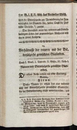 19. Verhältnisse der reinern mit der Bittersalzerde gemischten Glaserden