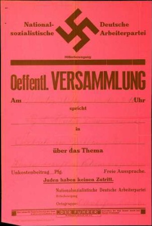 Versammlung der NSDAP-Ortsgruppe Ottenhöfen: Landwirtschaft und Nationalsozialismus