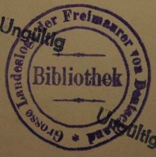 Stempel / Grosse Landesloge der Freimaurer von Deutschland / Bibliothek