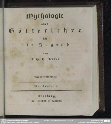 Mythologie oder Götterlehre für die Jugend