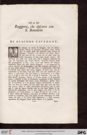 Ruggero, che discorre con S. Benedetto