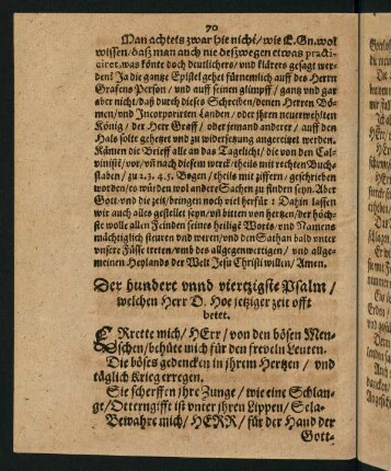 70-71, Der hundert unnd viertzigste Psalm
