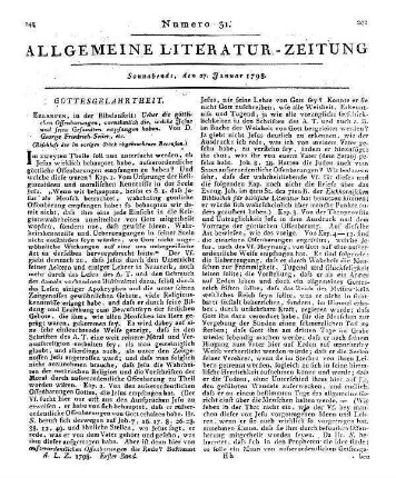 Seiler, G. F.: Ueber die göttlichen Offenbarungen etc. (Beschluß der im vorigen Stück abgebrochenen Recension.)