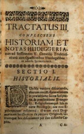 Oecumenici Tridentini Concilij Veritas Inextincta, Ne apice quidem laesa Ex Praesumptuosa Joannis Henrici Heideggeri Tigurini Anatome Historico-Theologica, 3. Tractatus III. In Sessionem V.