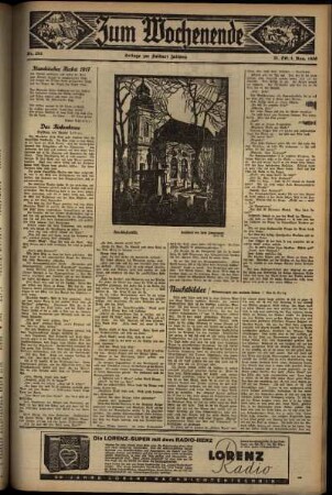 Zweite Ausgabe vom Samstag, den 31. Oktober 1936.