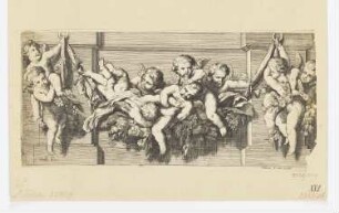 Neun Amoretten spielen mit einer Girlande, aus: "Spielende Amoretten"