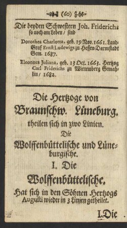 Der Hertzoge von Braunschw. Lüneburg.