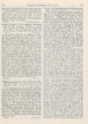 619 [Rezension] Krose, Hermann A., Kirchliches Handbuch für das katholische Deutschland. 13. Bd.: 1925-1926