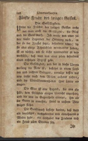 Fünfte Frucht des heiligen Geistes. - Neunte Frucht des heiligen Geistes.