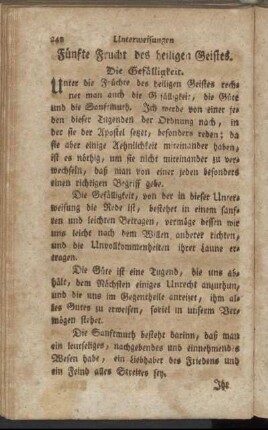 Fünfte Frucht des heiligen Geistes. - Neunte Frucht des heiligen Geistes.