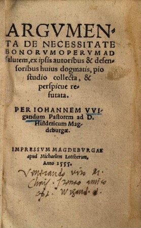 Argumenta de necessitate bonorum operum ad salutem