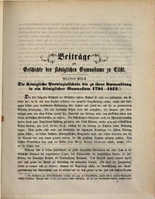 Programm des Königlichen Gymnasiums zu Tilsit : Ostern .., 1875/76