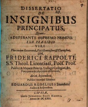 Diss. de insignibus principatus