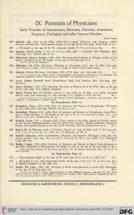 IX. Portraits of Physicians (No. 496 - 833)
