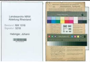Entnazifizierung Johann Habinger , geb. 21.05.1899 (Zollassistent)