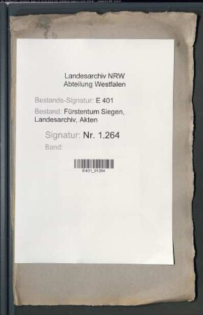 Angelegenheiten des herrschaftlichen Tiergartens zu Siegen