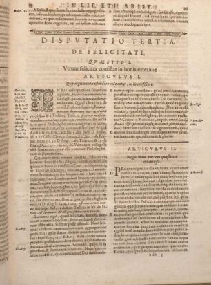 Dispvtatio Tertia. De Felicitate.