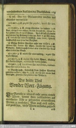Der dritte Theil. Von der Wort-Fügung